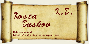 Kosta Duškov vizit kartica